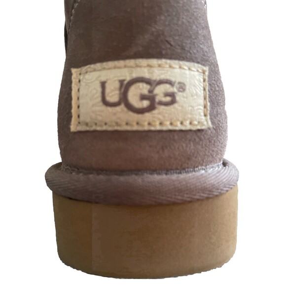 UGG Boots Womens Size 5 Allegra Bow Gray Suede Leather 1092969 Sygr New - Picture 8 of 8